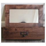 Wooden Wall Mounted Mirror Shelf