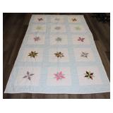 Hand Stitched 8 Point Star Patterned Quilt