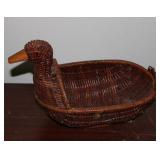 Charming Wicker Duck Shaped Basket