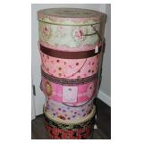 (5) Round Decorative Vintage Style Hat Boxes