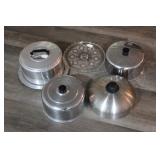 Crystal Cake Stand w/ Aluminum Cake Stand & Lids