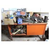 MCM Slide Door Cabinet w/ Garage Contents