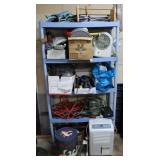 Blue Plastic Storage Shelf w/ Contents