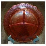 Carnival Marigold Depression Divided Glass Plate