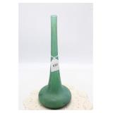 ITALIAN MURANO "SCAVO" GLASS GOOSENECK VASE