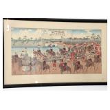 FRAMED 19TH CENTURY WOODBLOCK TRIPTYCH