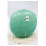 TOYO SASAKI SEA GREEN CRYSTAL ART GLASS VASE