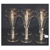 SET OF (6) BLENKO "AIR TWIST" WATER GOBLETS