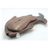 HAND CARVED COVERED FISH BOWL/DISH