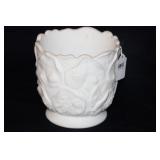 FENTON WATER LILY WHITE SATIN JARDINIERE