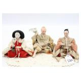 (3) ANTIQUE JAPANESE HINA NINGYO DOLLS