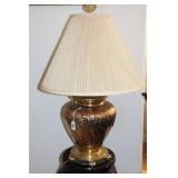 CHINOISERIE REPOUSSE BRASS DRAGON URN LAMP