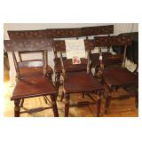 19TH CENTURY HITCHCOCK PLANK SEAT CHAIR SET
