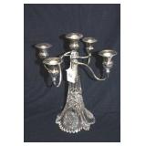 5 LIGHT CUT GLASS BASE CANDELABRA