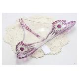 BOHEMIAN CRANBERRY TO CLEAR DRAGONFLY DISH