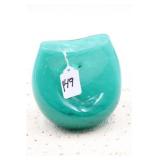 MURANO AQUA TEAL PINCHED VASE