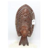 BALINESE HAND CARVED HEAD SCULPTURE PLAQUE