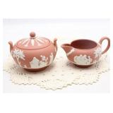 WEDGWOOD "TERRI COTTA" JASPERWARE CREAM & SUGAR