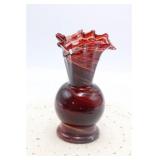 UNSIGNED HAND BLOWN GLASS VASE