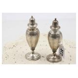 PAIR STERLING SILVER SALT & PEPPERS