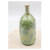 PAUL BODAMER SIGNED GREEN CRYSTALLINE VASE