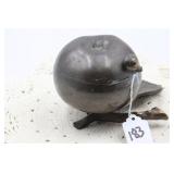 FIGURAL VICTORIAN BRONZE  APPLE INKWELL
