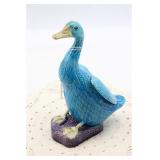 CHINESE EXPORT TURQUOISE DUCK FIGURINE