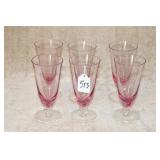 (6) TIFFIN FRANCISCAN WISTERIA PINK JUICE GLASSES