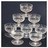 EIGHT CRYSTAL DESSERT DISHES