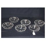 SIX QUALITY LOW CRYSTAL BOWLS