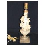 ITALIAN HAND CARVED ALABASTER LAMP