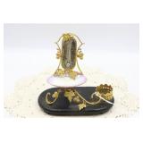 FRENCH ART NOUVEAU GILT BRONZE DESK SET