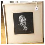 PAUL RUPP SIGNED SCRATCH ART PORTRAIT