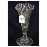 AMRICAN BRILLIANT CUT GLASS TRUMPET VASE