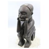 HAND CARVED AFRICAN THINKING MAN