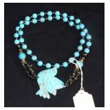 DYED HOWLITE NECKLACE ACCENTED WITH HEMATITE