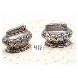 PAIR RONSON "CROWN" TABLE LIGHTERS