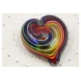 "HEARTS OF FIRE" HAND BLOWN PAPERWEIGHT