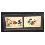 19TH CENTURY SATIRICAL HAND COLORED CARICATURES