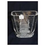KJELLANDER SWEDEN  HAND ENGRAVED CRYSTAL VASE