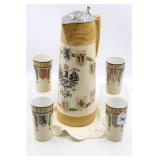 METTLACH GERMAN CITY CREST BEER SET