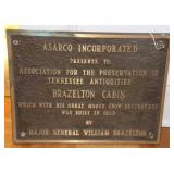 ASARCO INCORPORATED BRONZE PLAQUE