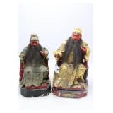 PAIR ANTIQUE  GUAN YU STATUES