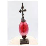 RUBY GLASS AND METAL Dï¿½COR PIECE