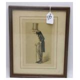 FRAMED LITHOGRAPH TITLED "OLD BONES"