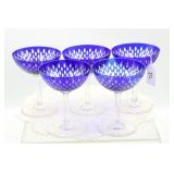 (5) BACCARAT COBALT BLUE "PARIS" STEMWARE