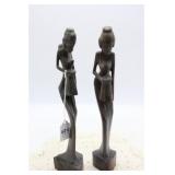 AFRICAN IRONWOOD FOLK ART CARVING PAIR