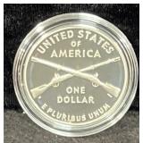 2012-W INFANTRY SOLDIER PROOF SILVER DOLLAR