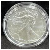 2019 UNC SILVER EAGLE - BOX AND COA