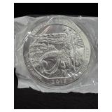 2014 ATB 5OZ SILVER THEODORE ROOSEVELT ND COIN